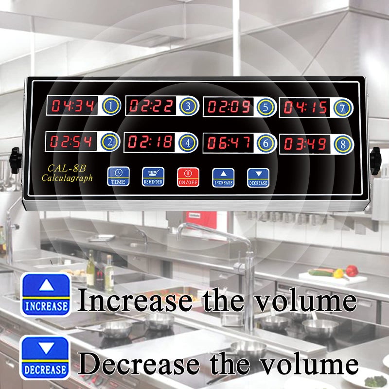 BIZOEPRO Kitchen Timers for Cooking, 8 Channel, Commercial Grade, Stainless Steel, LED Digital, Loud Alarm, - Image 5